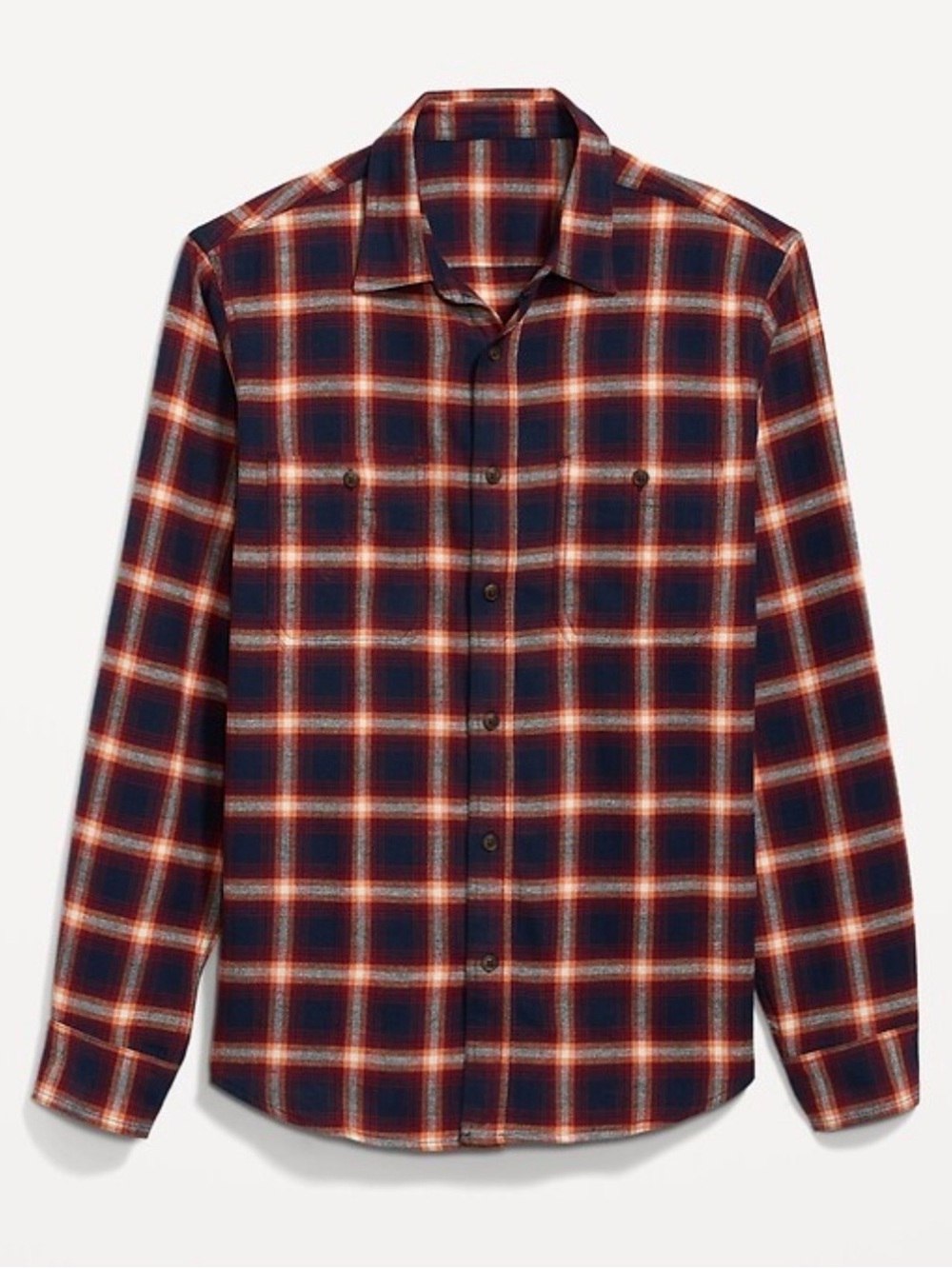 Old Navy Navy and Red Plaid Button-Down Shirt